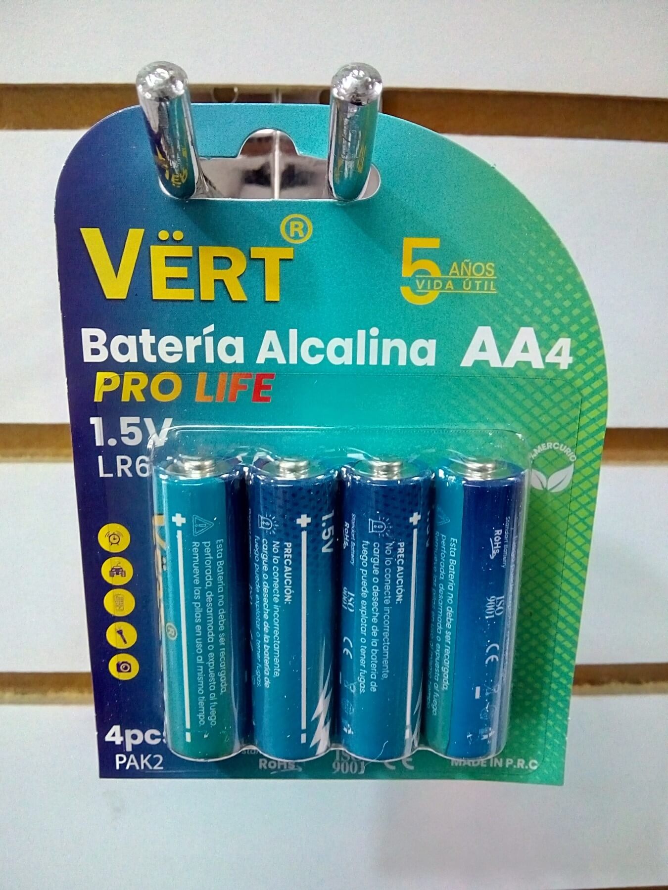 Batería alcalina, LR6 AA, 1.5V - Blister de 4